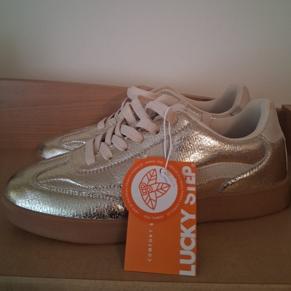 Women's Gold Comfort Sneakers Size 8/8.5